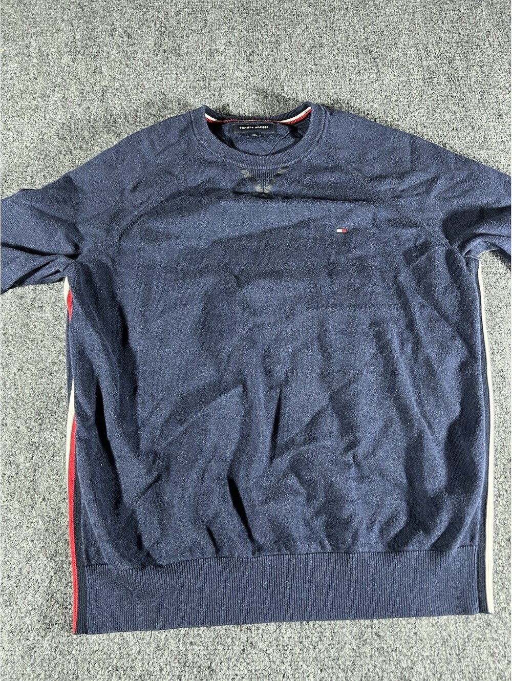 Tommy Hilfiger crewneck sweater navy mens L